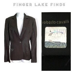 Roberto Cavalli Black Women's Blazer, Size 10